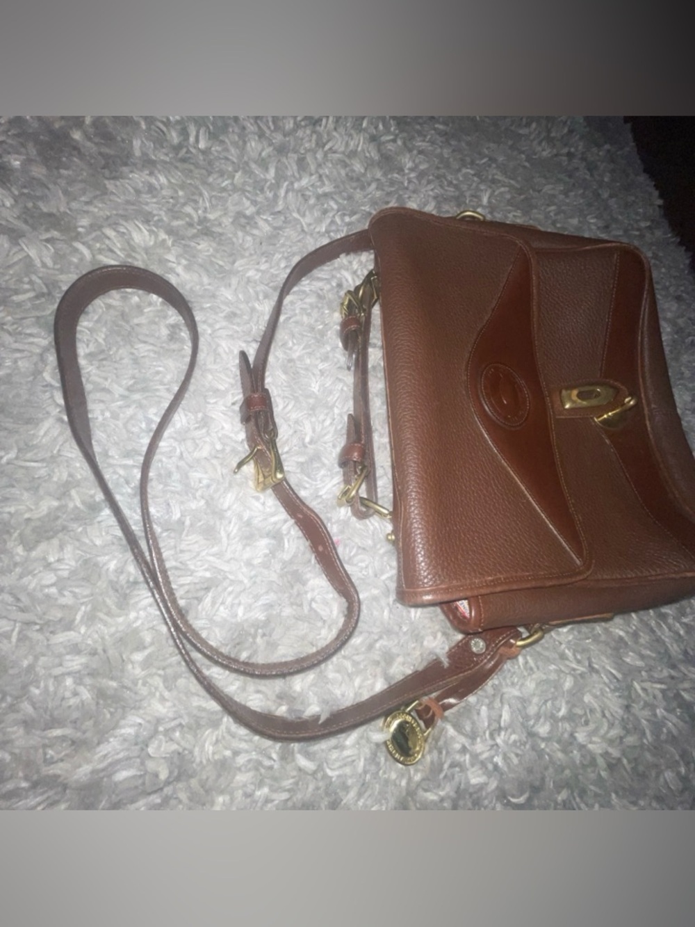 Vintage Dooney & Bourke Chocolate AWL Leather Crossbody Shoulder Bag - Picture 15 of 17